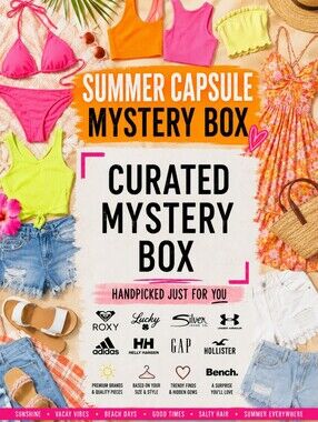 5 Item Summer Capsule Mystery Box | Roxy Lucky Adidas Silver | S | M | L |